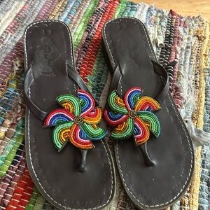 Vibrant Beaded Women's Sandals 9